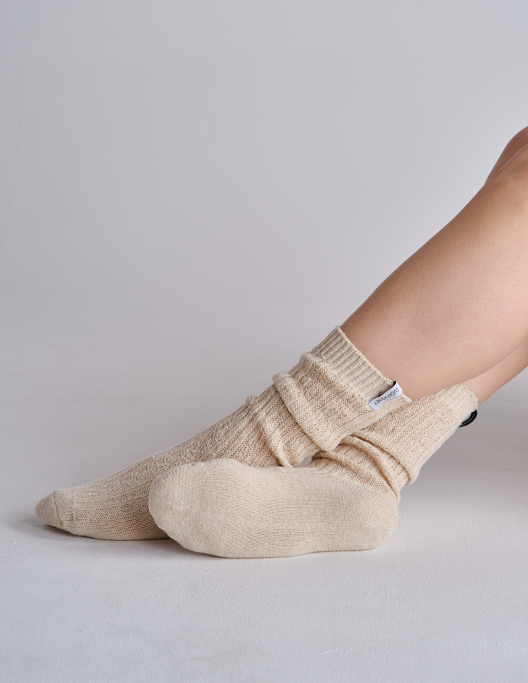 Everyday Cable Knit Scrunchie Sock, Everyday Socks Lucky Honey Grip Socks