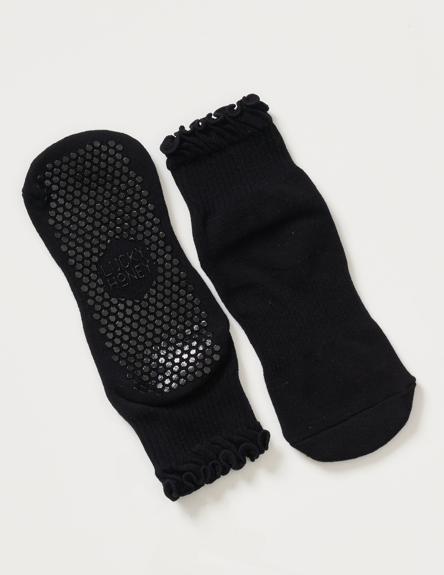 The Ruffle Grip Sock Black