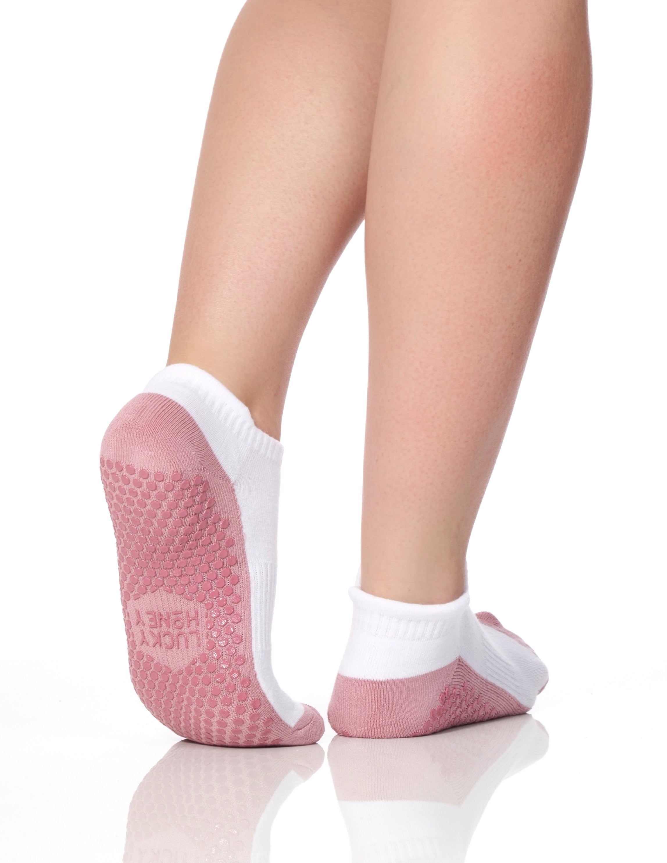 The Sneaker Grip Sock White & Rosie - Lucky Honey